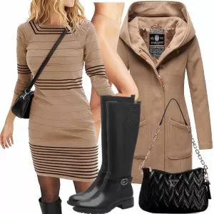 Winter Outfits Elegantes Outfit für Damrn