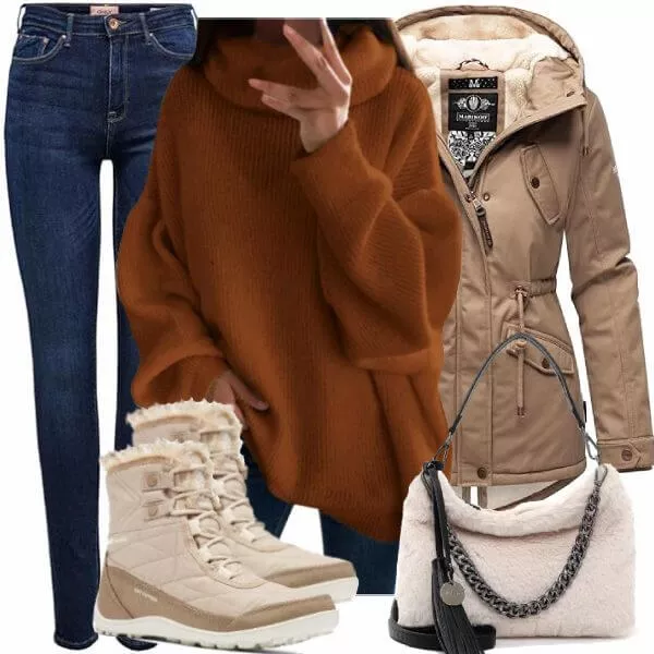 Winter Outfits Moderner Winter-Look Outfit