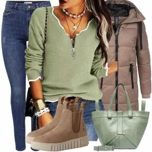 Winter Outfits Moderner Winter-Look Outfit