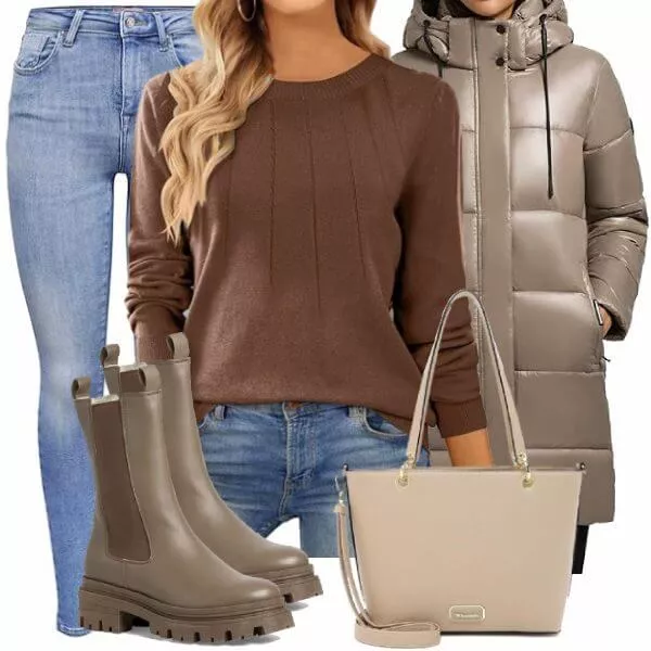 Winter Outfits Moderner Winter-Look Outfit