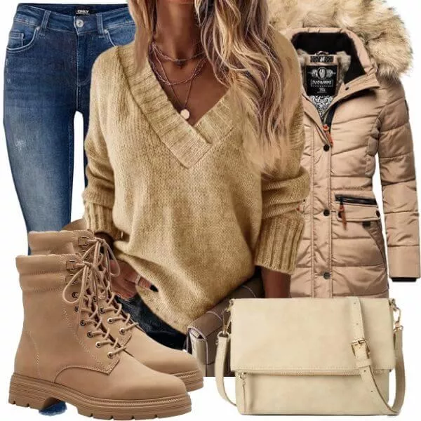 Winter Outfits Moderner Winter-Look Outfit