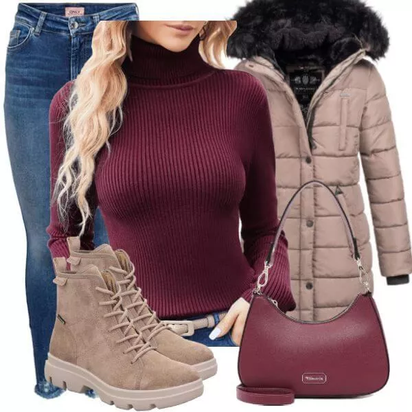 Frühlings Outfits Moderner Winter-Look Outfit