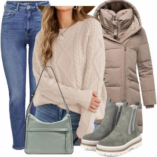 Winter Outfits Soft Beige Look