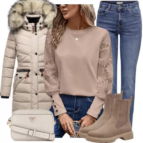 Winter Outfits Elegant Beige Winter