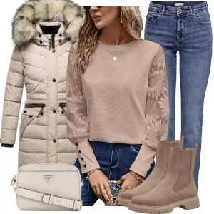Winter Outfits Elegant Beige Winter