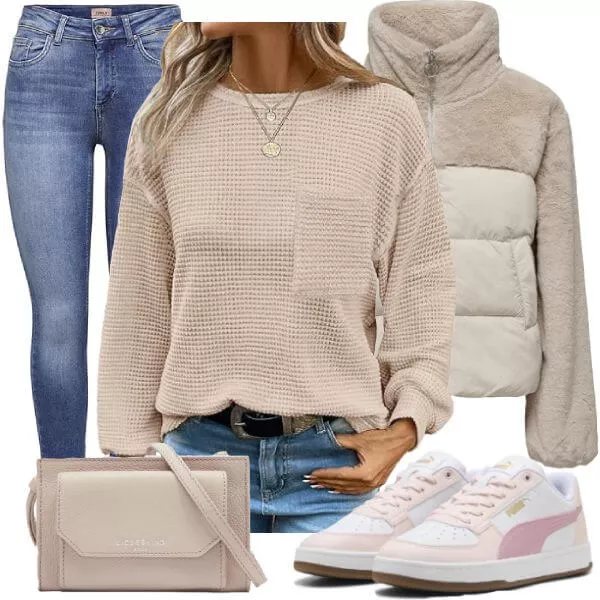 Frühlings Outfits Soft Neutral Spring Layers