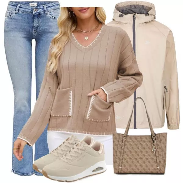 Frühlings Outfits Übergangsoutfit Modern Neutral