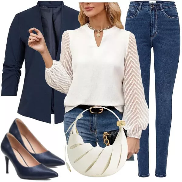 Frühlings Outfits Eleganter Frühlings Spaziergang Look