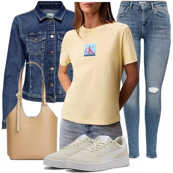 Frühlings Outfits Damen Frühlingslook mit urbanem Stil