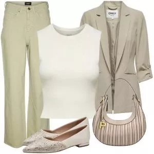 Sommer Outfits Damen Sommer Look für beige Tage