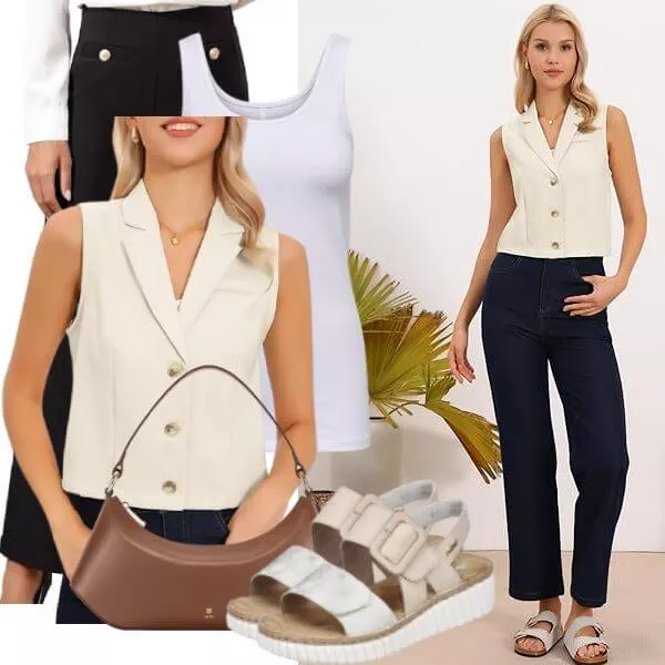 Sommer Outfits Sommer Chic für Damen mit klarer Linie