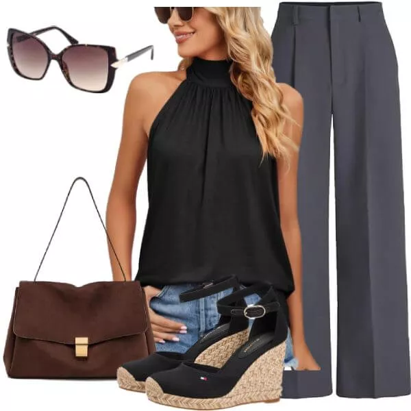 Sommer Outfits Damen Sommer Outfit mit cleaner Eleganz