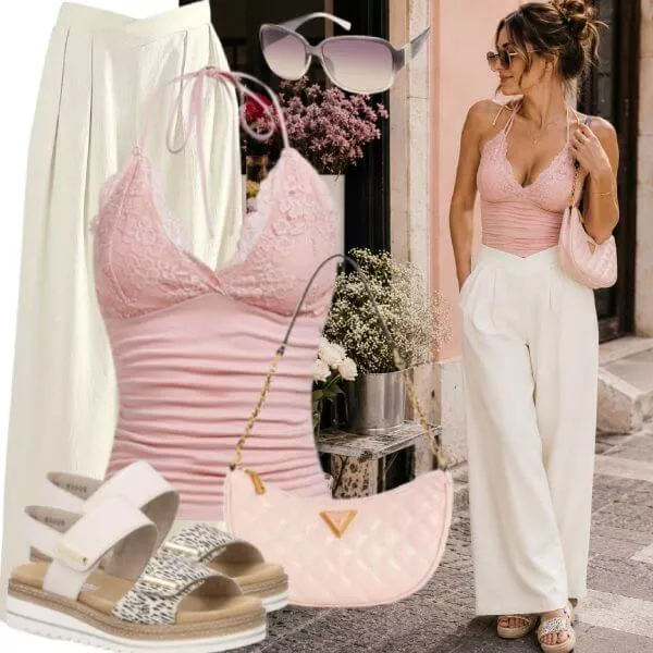 Sommer Outfits Sommer Chic Damen mit Leinenhose
