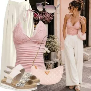 Sommer Outfits Sommer Chic Damen mit Leinenhose