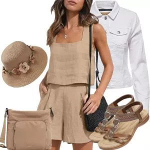 Sommer Outfits Damen Sommerlook mit mediterranen Farben