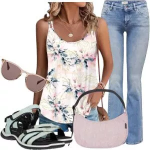 Sommer Outfits Sommermode Damen in Sandfarben