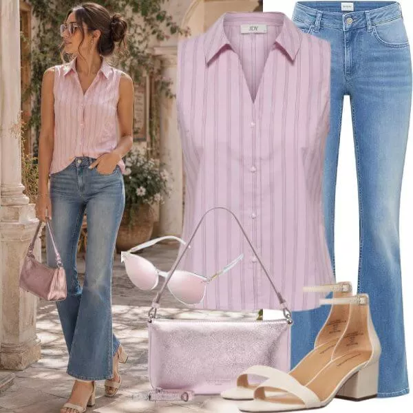 Sommer Outfits Damen Sommerlook mit hochwertigen Basics