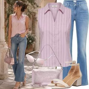 Sommer Outfits Damen Sommerlook mit hochwertigen Basics