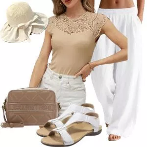 Sommer Outfits Damen Sommer Outfit mit fließenden Stoffen