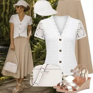 Sommer Outfits Sommer Outfit Damen mit weitem Rock
