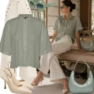 Sommer Outfits Damen Sommer Outfit mit minimalistischer Farbpalette