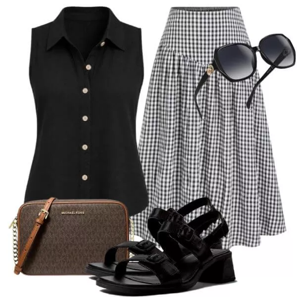 Sommer Outfits Damen Sommerlook mit Monochrom Stil