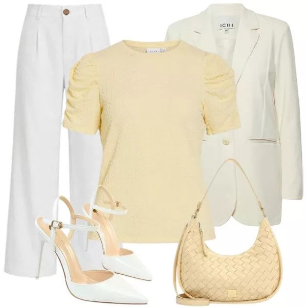 Business Outfits Sommer Büro Outfit mit weiter Hose