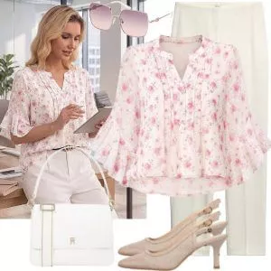 Business Outfits Büro Outfit Damen mit Satinbluse