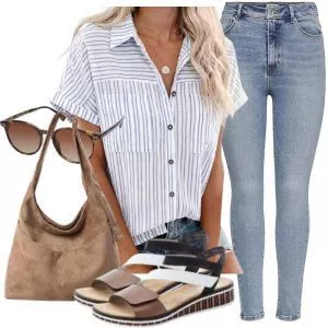 Sommer Outfits Damen Sommerlook mit Premium Sandalen