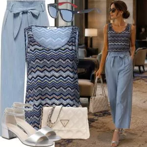 Sommer Outfits Damen Outfit Sommer mit Palazzo Hose