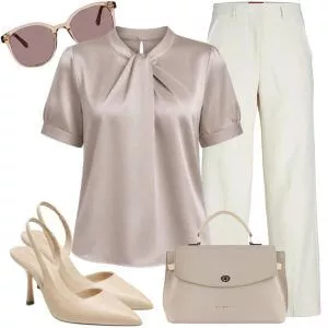 Sommer Outfits Damen Sommerlook mit Seidenbluse