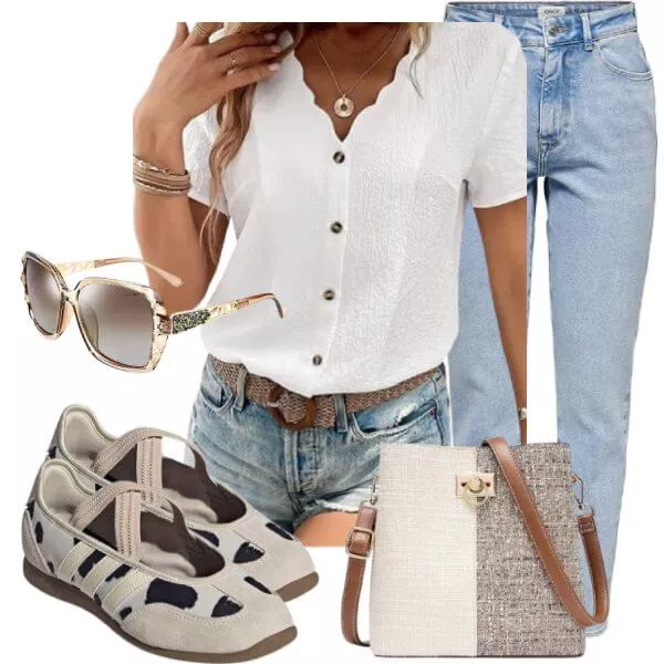 Sommer Outfits Sommer Outfit Damen in natürlichen Farben