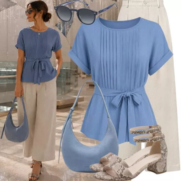 Business Outfits Damen Business Casual mit Leinenhose