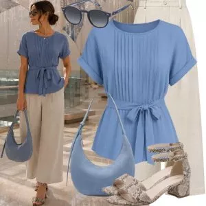 Business Outfits Damen Business Casual mit Leinenhose