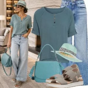 Sommer Outfits Damen Sommerlook mit Jeans Hose