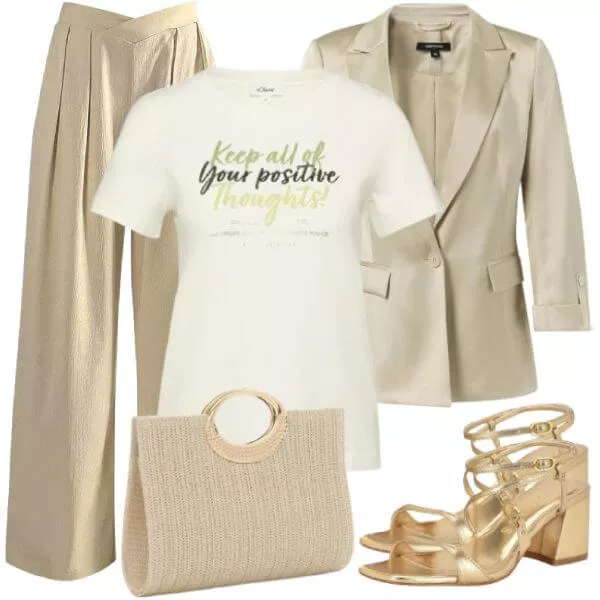 Sommer Outfits Damen Sommerlook mit Leinenblazer
