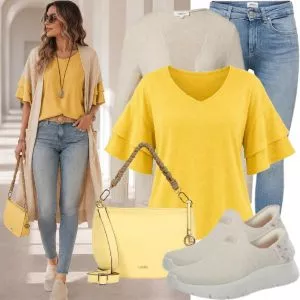 Herbst Outfits Damen Outfit Herbst mit weiter Bluse