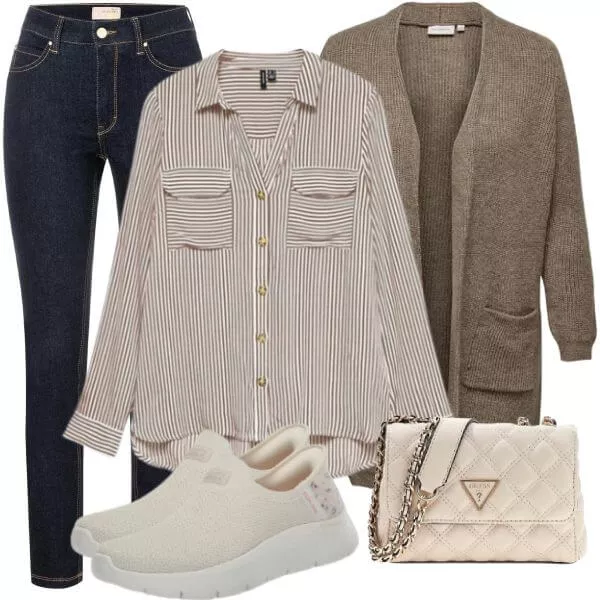 Herbst Outfits Herbst Outfit Damen mit Hemdbluse