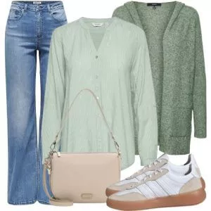 Herbst Outfits Damen Herbst Outfit mit Cardigan