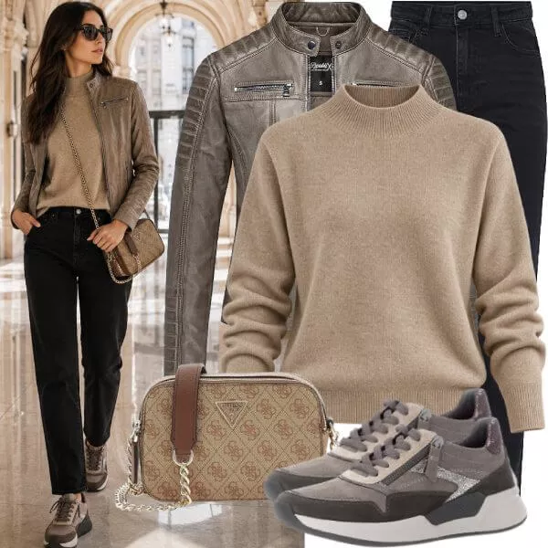 Herbst Outfits Herbst Outfit Damen mit Rollkragenpullover