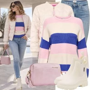 Herbst Outfits Herbst Outfit Damen mit V-Ausschnitt Pullover