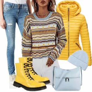 Winter Outfits Auffälliger Frauen Outfit