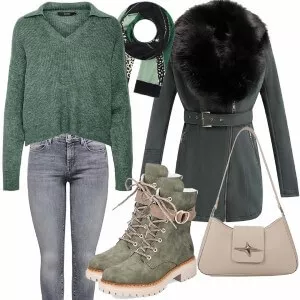 Winter Outfits Auffälliger Frauen Outfit