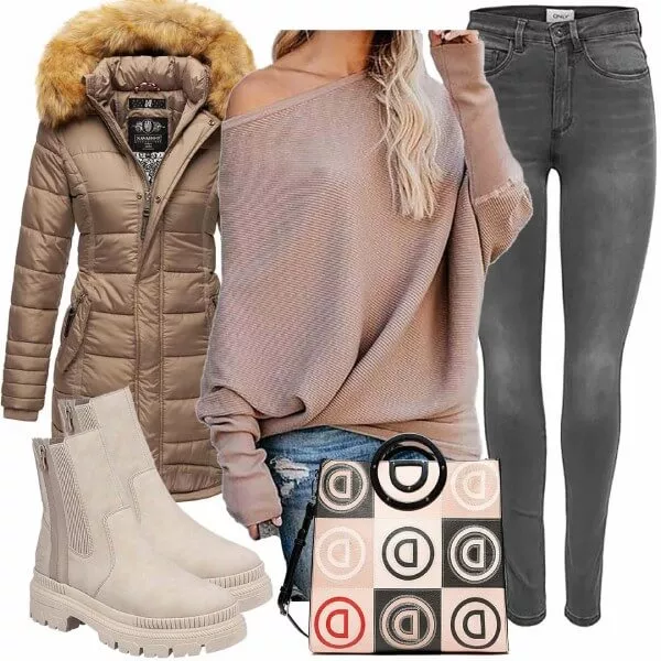 Winter Outfits Moderner winter-look outfit