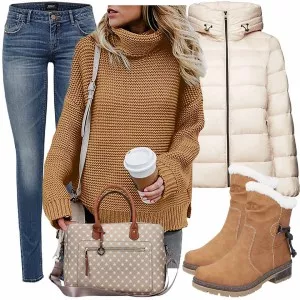 Winter Outfits Auffälliger Look für den Freizeit