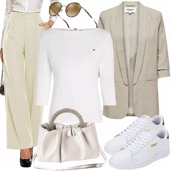 Frühlings Outfits Beige Outfit Elegant