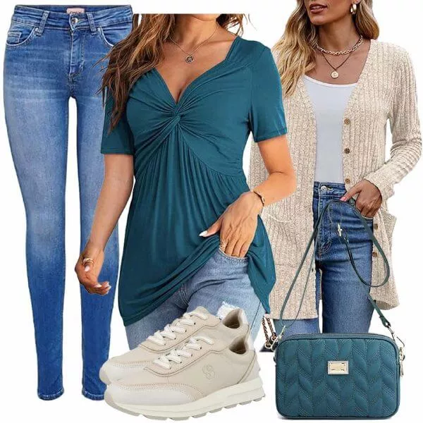 Frühlings Outfits Alltags frauenoutfit