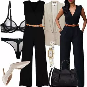 Business Outfits Frauen Look Mit Blazer Und Jumpsuit