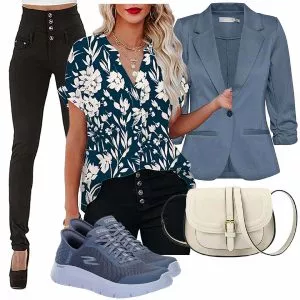 Herbst Outfits Florales Alltagsoutfit