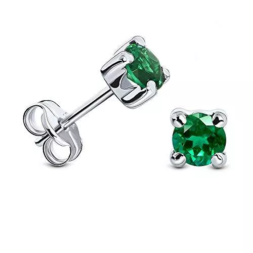 Miore Schmuck Miore Ohrring Damen Ohrstecker mit Edelstein/Geburtsstein Gelbgold/Weißgold 9 Karat / 375 Gold, Ohrschmuck 4.3 mm